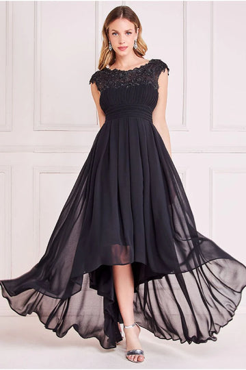 Crochet & Pleated Top High Low Maxi Goddiva